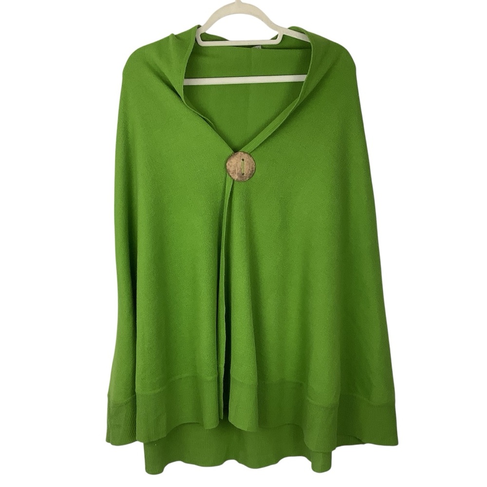Katie Todd Green Sweater Cape Poncho